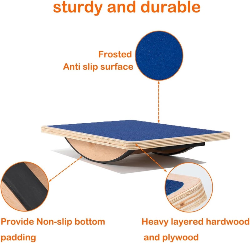 Juoe Balance Board Wobble Board for Adults and Kids - Anti-Slip 350LBS Balance Board for Physical Therapy,Balance Training,Posture Correction,Standing Desk Core Strength Wooden Balance Rocker Board - Image 5